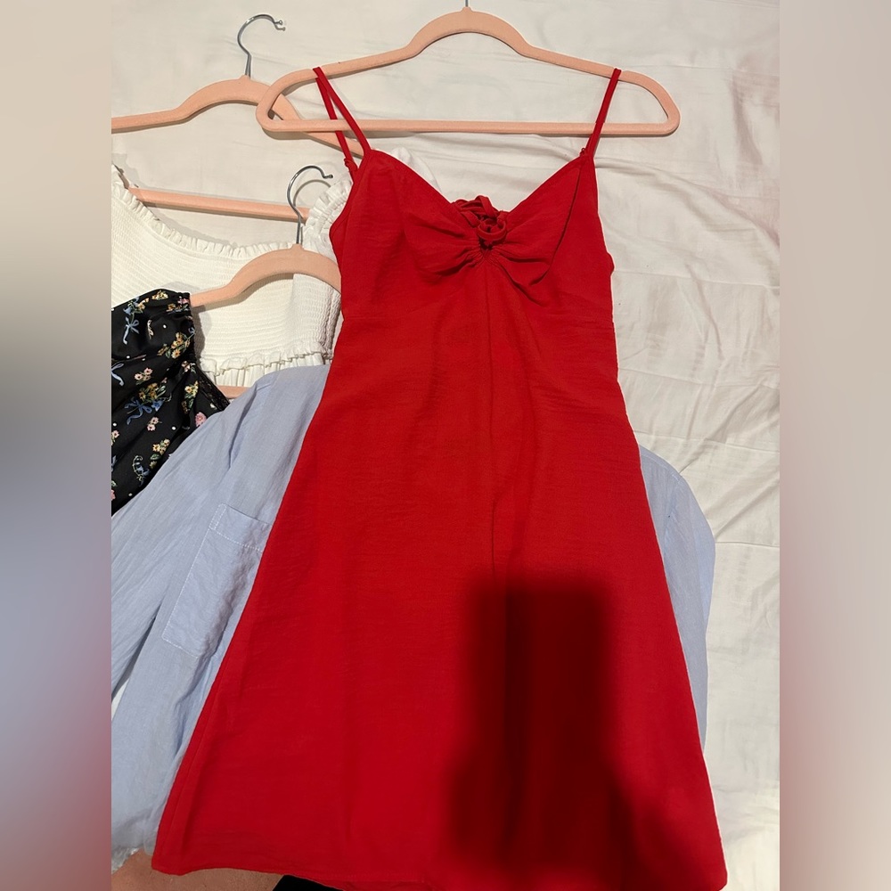 beach red dress